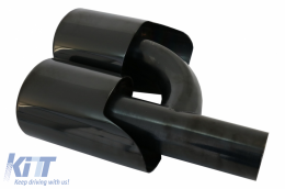 Paraurti posteriore Diffusore Scarico Punte Nero per Mercedes S W221 2005-2013 S65 Look-image-6088516