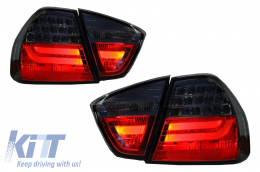 Paraurti posteriore per BMW Serie 3 E90 05-08 Fanali posteriori a LED Fumé M3 Look-image-6021343