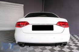 Paraurti Posteriore Valance Diffuser & Exhaust Tips Audi A4 B8 B8.5 Limousine Avant Facelift (2012-2015) RS4 Design--image-6083857