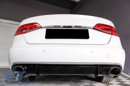 Paraurti Posteriore Valance Diffuser & Exhaust Tips Audi A4 B8 B8.5 Limousine Avant Facelift (2012-2015) RS4 Design--image-6083858