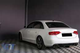 Paraurti Posteriore Valance Diffuser & Exhaust Tips Audi A4 B8 B8.5 Limousine Avant Facelift (2012-2015) RS4 Design--image-6083860