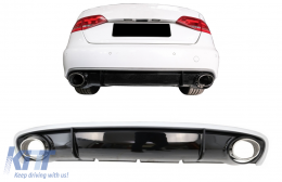 Paraurti Posteriore Valance Diffuser & Exhaust Tips Audi A4 B8 B8.5 Limousine Avant Facelift (2012-2015) RS4 Design--image-6083928