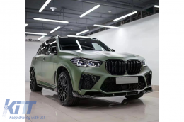 Pare-chocs Aero Body Kit Lèvre Splitter pour BMW F95 X5M Competition 2018+ Noir Brillant-image-6094416