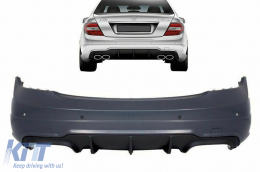 Pare-chocs arrière pour MERCEDES C-Classe W204 2007-2014 Facelift C63 Look-image-6087024