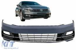 Pare-chocs avant pour VW Passat B8 3G 15-18 Calandre Grilles Design R-Line-image-6043348