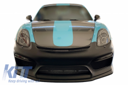 Pare-chocs avec LED DRL pour Porsche Cayman 981C Boxster 981 2012-2016 GT4 Look-image-6059916