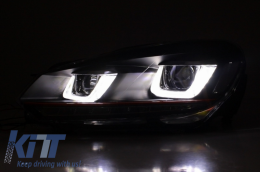 Pare-chocs pour Golf VI 6 08-13 GTI Look Phares LED Écoulement Lumière Rouge RHD-image-6042248