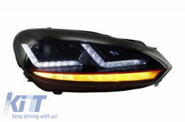 Pare-chocs pour Golf VI 6 08-13 GTI Look Phares LED Écoulement Lumière Rouge RHD-image-6042261