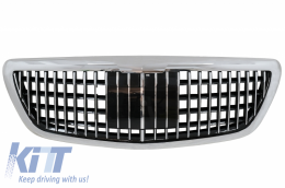 Pare-chocs pour Mercedes W222 Facelift 14-06.17 Verticale S63 Look Grille Chrome-image-6058007