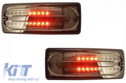 Pare-chocs pour MERCEDES W463 Classe G 89-17 Led Feux Arrière Fumé G63 G65 Look--image-6060549