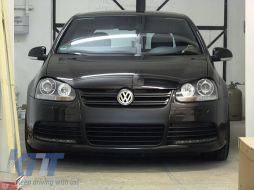 Pare-chocs pour VW Golf Mk V 5 2003-2007 Grilles Jupes R32 Glossy Black Calandre--image-6032563