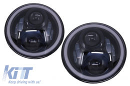 Parrilla Delantera para Jeep Wrangler Rubicon JK 07-17 Faros & Señal Giro Ligero-image-6045864