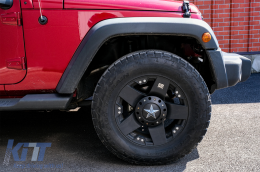 Pedane Side Steps per Jeep Wrangler Rubicon JK 07-17 2 porte Retro Look-image-6080609