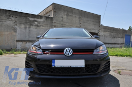 Phares 3D LED DRL pour VW Golf 7 VII 12-17 ROUGE GTI Look Tournage Dynamique RHD-image-6022993