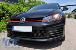 Phares 3D LED DRL pour VW Golf 7 VII 12-17 ROUGE GTI Look Tournage Dynamique RHD-image-6022994