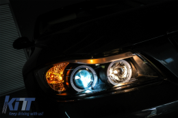 Phares Angel Eyes pour BMW Série 3 E90 E91 03.05-08.08 Limo Touring Noir--image-6082836