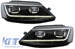 Phares Clignotants LED DRL VW Jetta Mk6 VI (2011-2017) Phares de Virage Dynamique au Design à  Matrice au Xénon--image-6040748