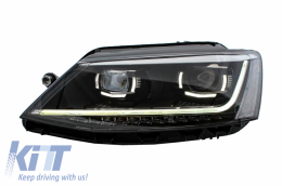 Phares Clignotants LED DRL VW Jetta Mk6 VI (2011-2017) Phares de Virage Dynamique au Design à  Matrice au Xénon--image-6040749