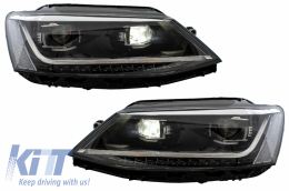 Phares Clignotants LED DRL VW Jetta Mk6 VI (2011-2017) Phares de Virage Dynamique au Design à  Matrice au Xénon--image-6040750