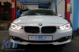 Phares LED Angel Eyes pour BMW Série 3 F30 F31 11-15 Projecteur Xenon Look--image-6038580