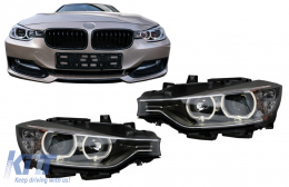 Phares LED Angel Eyes pour BMW Série 3 F30 F31 11-15 Projecteur Xenon Look--image-6078870