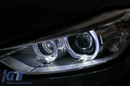 Phares LED Angel Eyes pour BMW Série 3 F30 F31 11-15 Projecteur Xenon Look--image-6088314