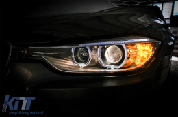 Phares LED Angel Eyes pour BMW Série 3 F30 F31 11-15 Projecteur Xenon Look--image-6088318