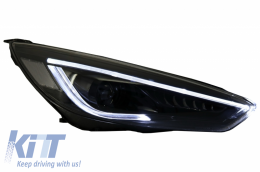 Phares LED DRL pour Ford Focus III Mk3 15-17 Bi-xénon Look Dynamique Flowing-image-6033042