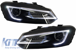 Phares pour VW Polo 6R 2011-2017 Light Bar lumière LED claire Devil Eye Look--image-6027459