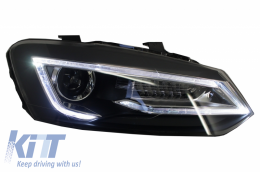 Phares pour VW Polo 6R 2011-2017 Light Bar lumière LED claire Devil Eye Look--image-6027460