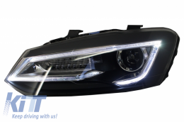 Phares pour VW Polo 6R 2011-2017 Light Bar lumière LED claire Devil Eye Look--image-6027461