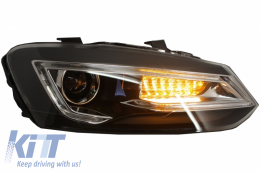 Phares pour VW Polo 6R 2011-2017 Light Bar lumière LED claire Devil Eye Look--image-6027464