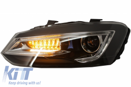 Phares pour VW Polo 6R 2011-2017 Light Bar lumière LED claire Devil Eye Look--image-6027465