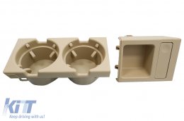 Porta bicchiere e Scatola per monete adatto per BMW Serie 3 E46 1998-2005 Beige-image-6075049