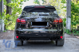 Punte marmitta scarico per Porsche Cayenne 92A V6 V8 Diesel GTS Look Nero Opaco-image-6063412