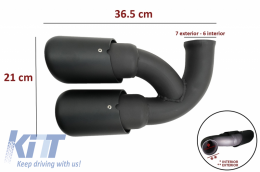 Punte silenziatore scarico per Porsche Cayenne 92A V8 05 / 10-09 / 14 GTS Look-image-6011123