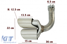 Punte Silenziatore Scarico Quad per Porsche Cayenne 9Y0 SUV 3.0 18+ S Look Cromo-image-6073817