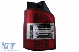 Rücklichter Voll LED Dynamic für VW Transporter V T5 03-09 Rot Weiß-image-6098097