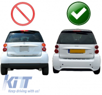 Rear Air Diffuser Aperture Spoiler Valance suitable for Smart ForTwo 451 Facelift (2012-2015) B Design-image-57154