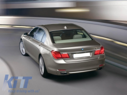 Rear Air Diffuser Exhaust Muffler Tips suitable for BMW F01 7 series (2008+) 730D 730i Standard-image-38864