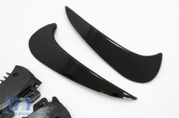 Rear Bumper Aero Flaps Flics Side Fins suitable for Mercedes GLA SUV H247 (2020-up) Sport Line Piano Black-image-6084873