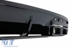 Rear Bumper Air Diffuser with Black Muffler Tips suitable for Mercedes S-Class C217 Coupe (2018-2020) and Central Grille S63 Facelift Design-image-6073748