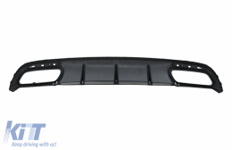 Rear Bumper Air Diffuser with Black Muffler Tips suitable for Mercedes S-Class C217 Coupe (2018-2020) and Central Grille S63 Facelift Design-image-6073749