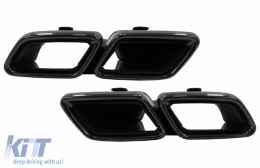 Rear Bumper Air Diffuser with Black Muffler Tips suitable for Mercedes S-Class C217 Coupe (2018-2020) and Central Grille S63 Facelift Design-image-6073752