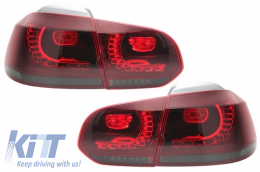 Rear Bumper and Taillights Full LED Turning Light Static Red Smoke suitable for VW Golf VI (2008-2013) R20 Design-image-6051159