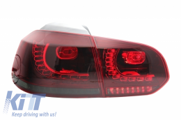 Rear Bumper and Taillights Full LED Turning Light Static Red Smoke suitable for VW Golf VI (2008-2013) R20 Design-image-6051163