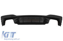 Rear Bumper Diffuser Matte Black with Carbon Twin Exhaust Muffler Tips suitable for BMW 5 Series G30 G31 2017-up M5 Design-image-6047773