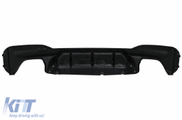 Rear Bumper Diffuser Piano Black with Exhaust Muffler Tips Black suitable for BMW 5 Series G30 G31 Limousine Touring (2017-2020) M5 Design-image-6099061