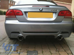 Rear Bumper Diffuser suitable for BMW 3 Series E92 Coupe E93 Cabrio (2006-2014) M Performance Design Twin Single Outlet-image-6027612