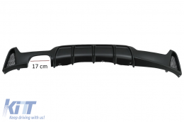 Rear Bumper Diffuser suitable for BMW 4 Series F32 F33 F36 (2013-2019) Coupe Cabrio M Design Left Double Outlet Black-image-6085484